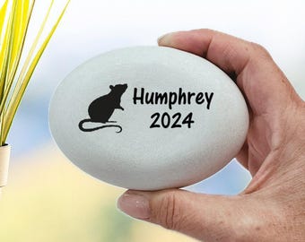 Rat Memorial Stone- Personalized Pet Keepsake- Pet Loss Gift - Custom Rat Sympathy Gift - Mouse Condolence Gift - Mouse Memorial Gift