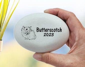Hamster Memorial Stone- Personalized Pet Keepsake- Pet Loss Gift - Custom Hamster Sympathy Gift - Hamster Memorial Gift