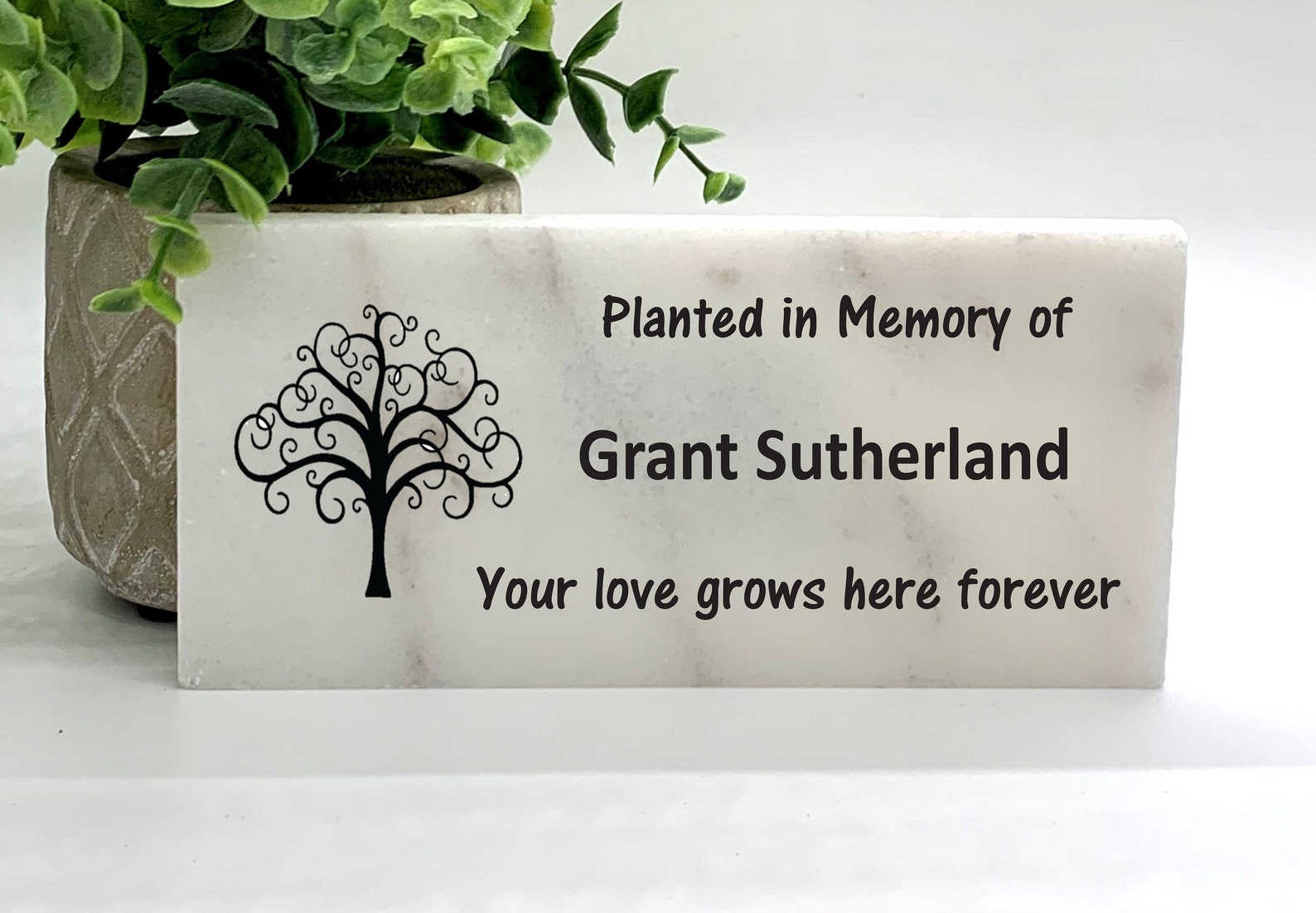 Memorial Plaque Memorial Tree Plaque Planted in Memory of Etsy