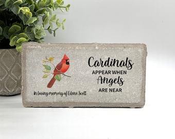 Memorial Stone - Sympathy Gift  Bereavement Gift  Funeral Gift - Cardinal Memorial - Condolence Gift - Memorial Gift - Cardinals Appear