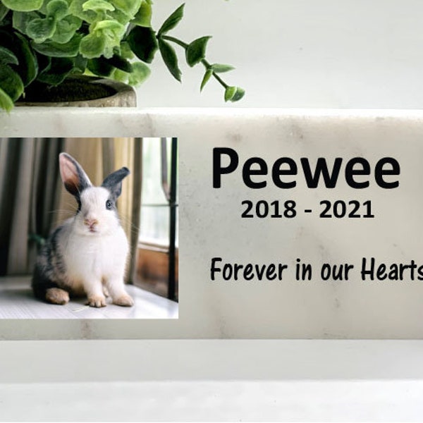 Rabbit Memorial Stone with Photo - Custom Rabbit Memorial- Personalized Rabbit Keepsake -Pet Memorial Gift - Pet Loss Gifts -Pet Loss Gifts