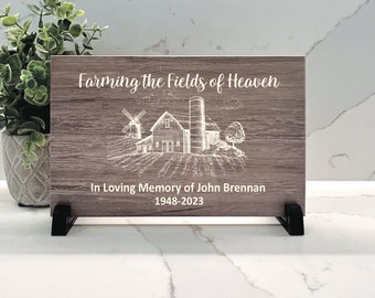 Farmer Memorial - Memorial Keepsake -Sympathy Gift - Bereavement Condolence Gift - Custom Memorial Gift- Wood Memorial - Wood Color Choice