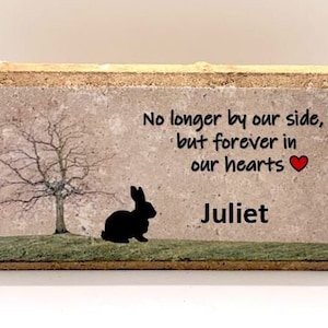 Rabbit Memorial Stone- Bunny Memorial Stone -Rabbit Keepsake- loss of rabbit-Rabbit Sympathy gift- Pet Memorial Stone