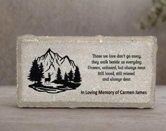Memorial Stone - Sympathy Gift  Bereavement Gift  Funeral Gift - Hunter Memorial - Condolence Gift - Custom Memorial Gift - Deer in Trees