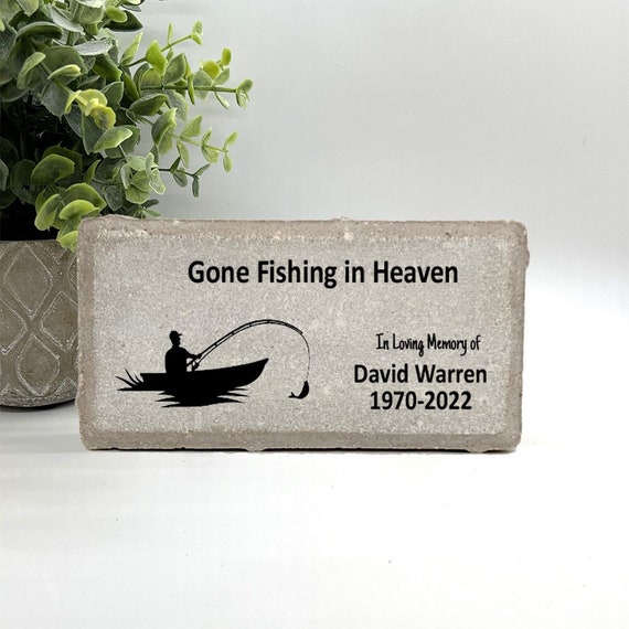 Memorial Stone Sympathy Gift Bereavement Gift Funeral Gift Gone Fishing  Condolence Gift Custom Memorial Gift Fisherman Memorial -  Canada