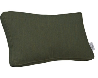 Solid Green Square Acrylic Throw Pillows Sunbrella Canvas Fern 5487 Set//2