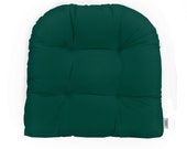 Sunbrella Forest Green Wicker Chair Cushion - Indoor Outdoor Tufted Wicker Chair Seat Cushion - Choose Size
