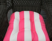 Indoor Outdoor Universal Wicker Chair Cushion - Pink and White Stripe