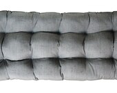 Indoor Outdoor Wicker Loveseat Settee Tufted Cushion Sunbrella Frequency Ash
