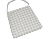 Indoor Rattan Wicker Banana Leaf Seagrass Parson Chair Trapezoid Seat Cushion - Gray Plaid Country Checkered Checkerboard - 17 quot x 17 quot