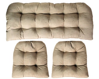 three piece wicker cushion set