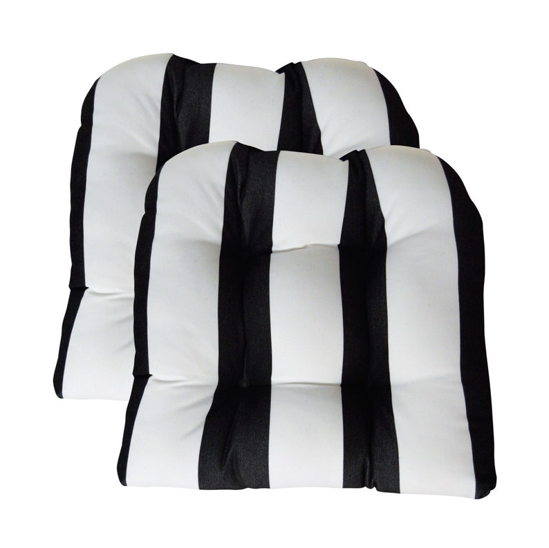 Choose Size Sunbrella Cabana Classic 2 Piece Wicker Chair Cushion Set Indoor Outdoor 2 Matching Wicker Chair Cushions