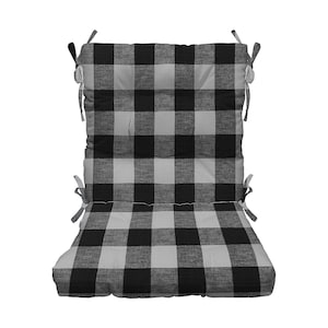 RSH Décor Indoor Outdoor Tufted High Back Chair Cushion - Black Buffalo Plaid