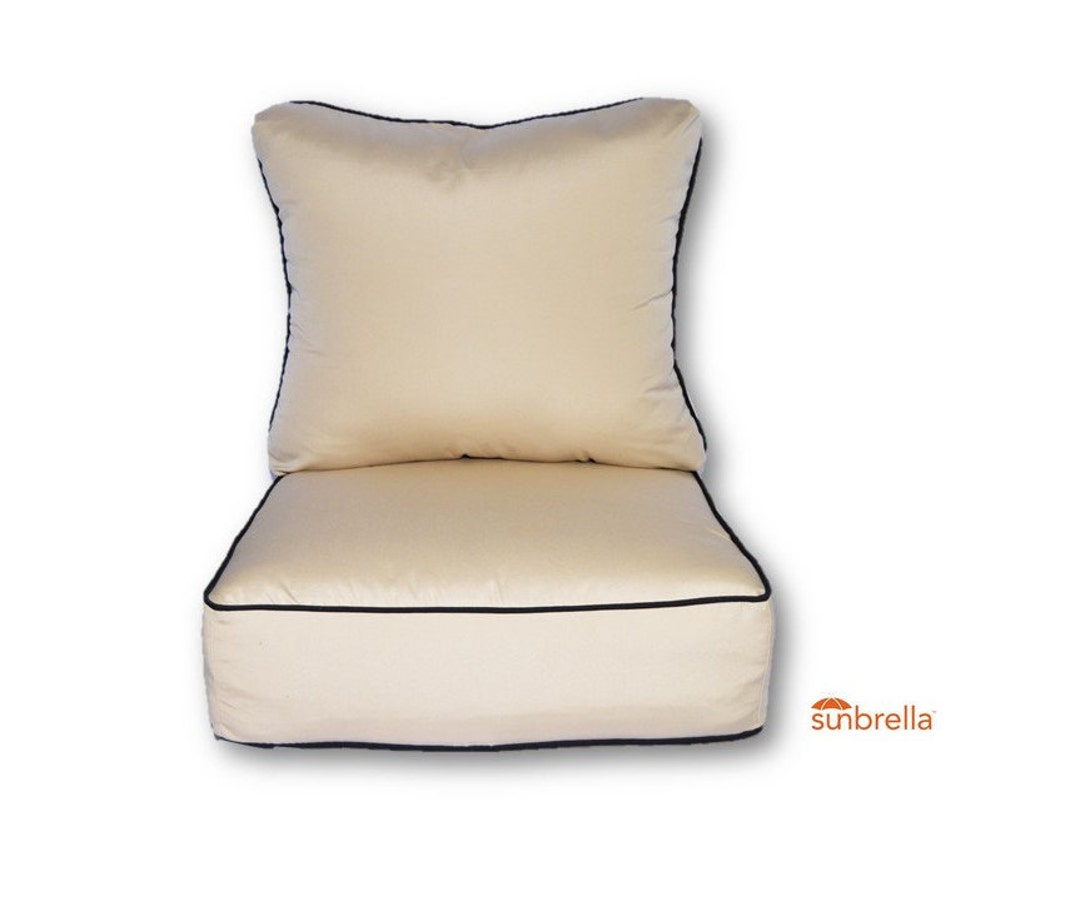 Contoured Chair Cushion - Antique Beige, Size 18 in. x 18 in. x 3 in., Sunbrella | The Company Store