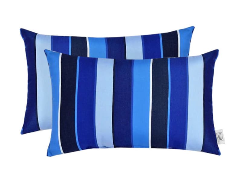Preppy Pink White Stripe Set Of 2 Indoor Outdoor Decorative
