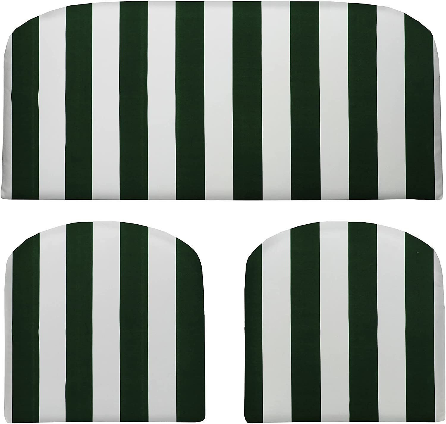 Green and white striped outdoor chair cushions discount