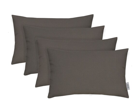 RSH Decor Set of 4 Indoor Outdoor Decorative Rectangle Lumbar Throw Pillows Sunbrella Canvas Charcoal Choose Size Etsy Singapore