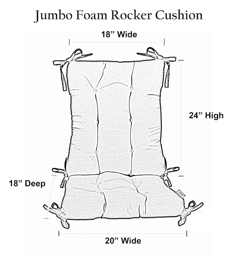 IndoorOutdoor Sunbrella Canvas Pacific Blue Rocking Chair 2 Pc Tufted Cushion Set ~ Choose Size