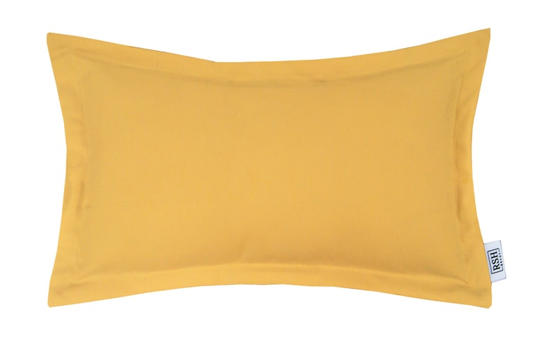 Indoor ~ Outdoor Decorative Flange Lumbar Rectangle Throw Pillow made of Sunbrella Canvas Buttercup