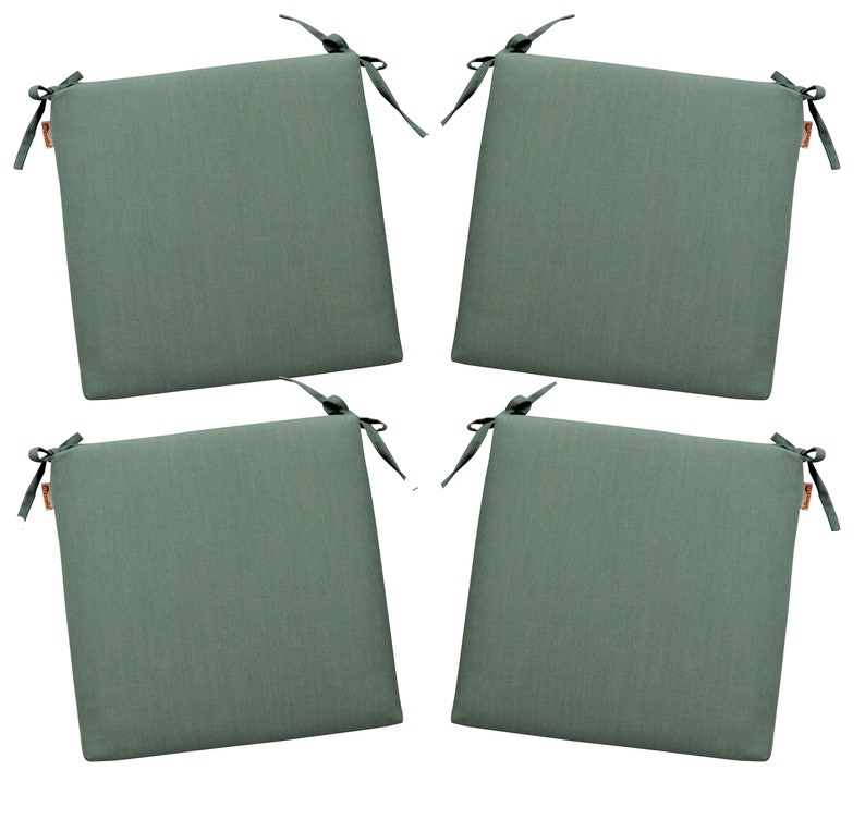 Choose Size RSH D\u00e9cor Set of 4 IndoorOutdoor Sunbrella Canvas Spa 2 Foam Seat Cushions with Ties for DiningPatio Chairs