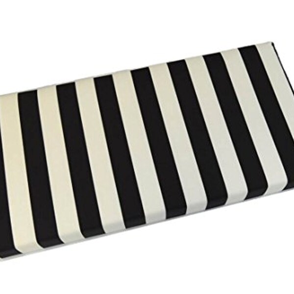 Swing / Bench / Glider Cushion w/ Ties 3" Foam  Black White Stripe - Choose Size