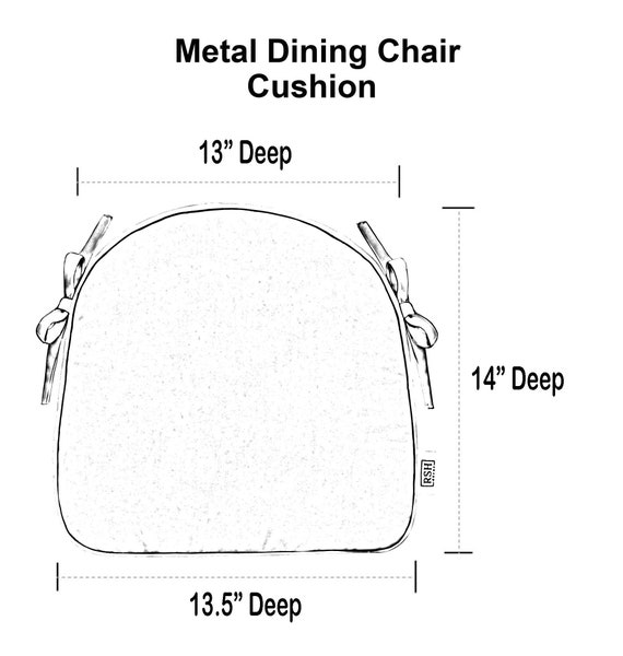 Rsh Decor Indoor Outdoor Sunbrella Frequency Ash Metal Dining Chair Cushion With Ties For Dining Patio Chairs 13 5 W X 14 D