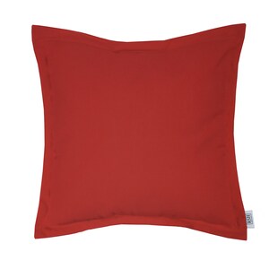 RSH Décor Indoor ~ Outdoor Decorative Flange Square Throw Pillow Made of Sunbrella Canvas Jockey Red