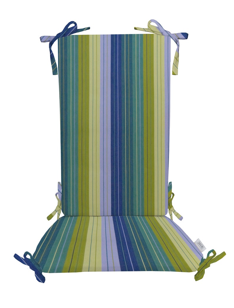 Indoor Outdoor Sunbrella Seville Seaside 2 Pc Foam Rocking Chair Cushion Set ~ Choose Size