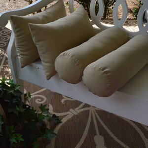 Set of 4 Rectangle / Lumbar & Bolster Neckroll Pillows - Solid Tan - Indoor / Outdoor Decorative Throw Pillows