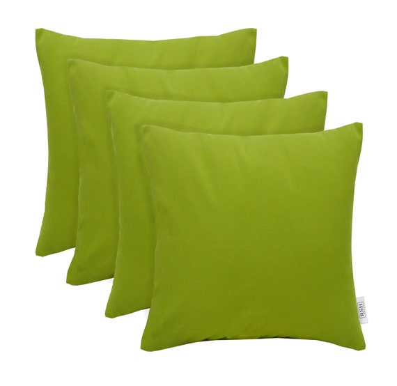 Throw Pillows Sunbrella Canvas Parrot 5405 Set/2 Solid Green Square Acrylic 