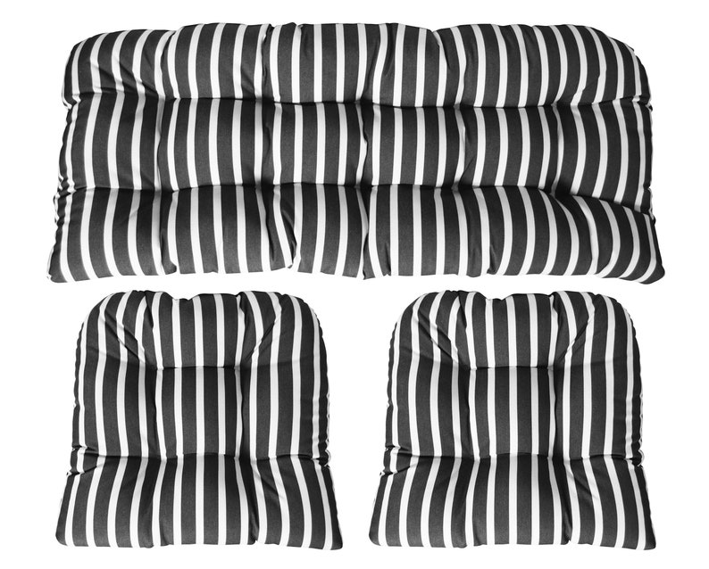 Outdoor Wicker Loveseat Settee 2 Chair Cushions Set Sunbrella S Classic