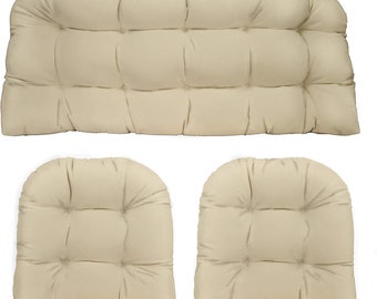 three piece wicker cushion set
