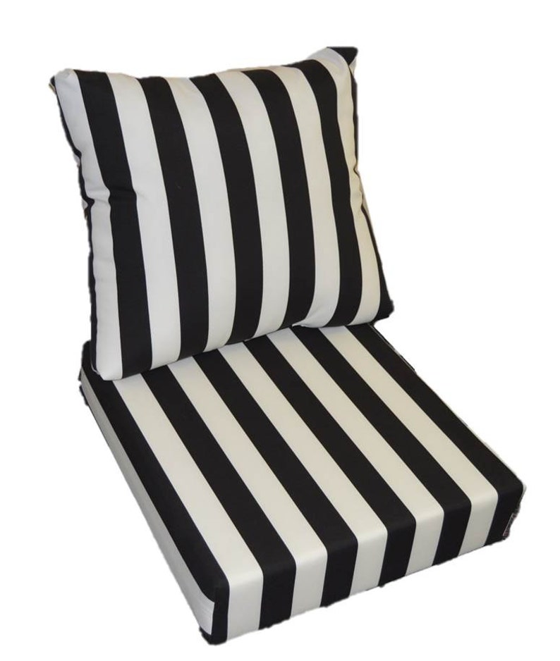 Black & White Stripe Cushion for Outdoor Deep Seat Furniture Etsy