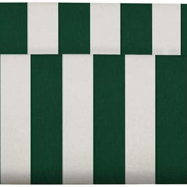 SET OF 2 - Indoor / Outdoor Decorative Bolster Neckroll Pillows - Hunter Green and White Stripe