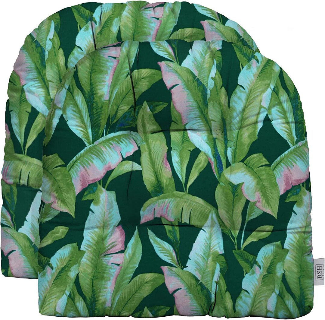 RSH Decor Set of 2 Wicker Style Ushape Chair Tufted Cushion Etsy