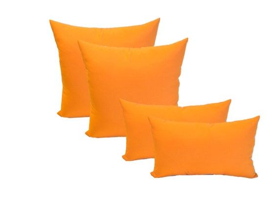 Set Of 4 Outdoor Solid Tango Orange Tufted Patio Chair Cushions Choose Size Furniture Pads Home Garden Patio Furniture Cushions Pads, Outdoor Patio Chair Cushions Set Of 4