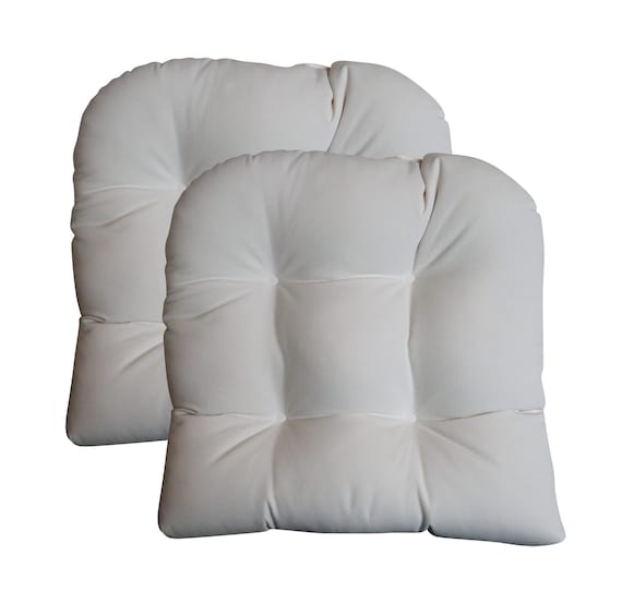 Sunbrella Canvas White 2 Piece Wicker Chair Cushion Set Indoor