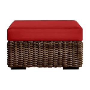 RSH Décor Indoor Outdoor Single Foam Ottoman Cushion ~ 4" thick ~  Solid Red  ~ Choose Size (Cushion only*)