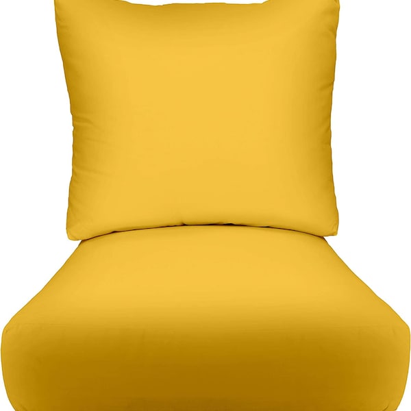 RSH Décor Indoor Outdoor Foam Deep Seating Cushion Set, Yellow Solid ~ Select Size
