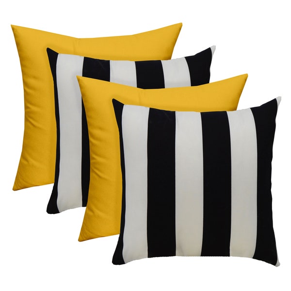 Yellow Black Pillow Etsy