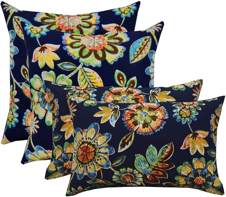 New Indoor/Outdoor 20x20 Filled Square Pillow Pink Red Plaid Navy Berry Vine New Indoor/Outdoor 20x20 Filled Square Pillow Pink Red Plaid Navy Berry Vine