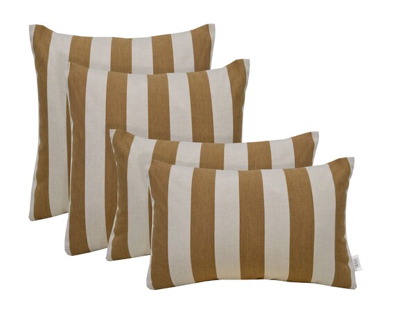 RSH Décor Set of Indoor/Outdoor Square Rectangle Lumbar Throw Pillows  Made of Sunbrella Maxim Heather Beige Choose Size