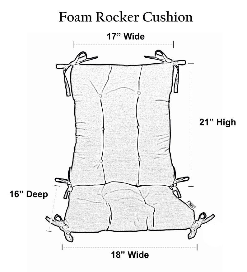 IndoorOutdoor Sunbrella Canvas Pacific Blue Rocking Chair 2 Pc Tufted Cushion Set ~ Choose Size
