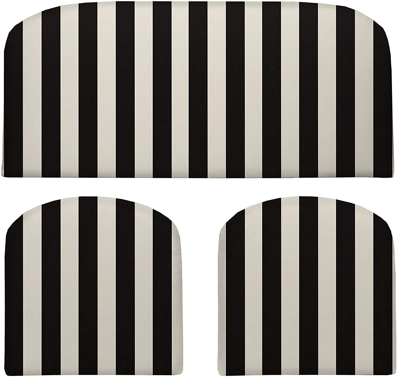 FOAM Black and White Cabana Stripe Outdoor Cushions for Wicker Etsy