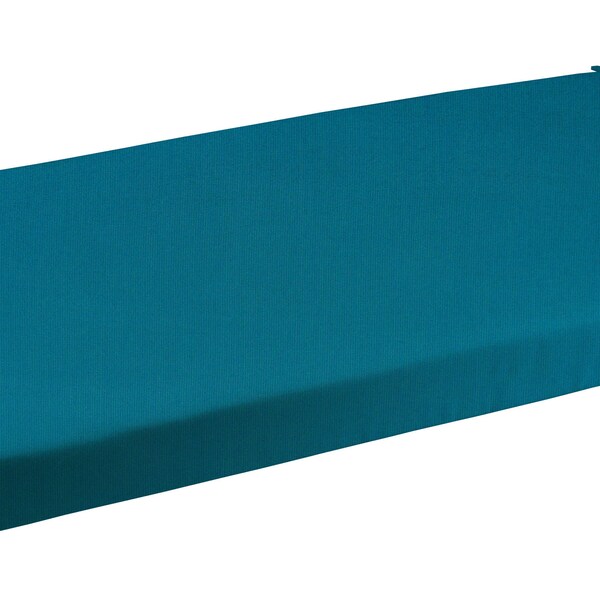 RSH Décor Indoor/Outdoor Bench Cushion Made from Sunbrella Spectrum Peacock Fabric - 3" Thick Foam Bench Pad Ties - Choose Size