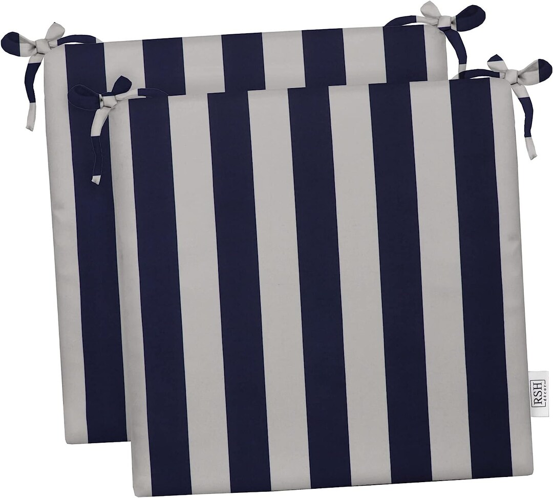 Set of 2 Outdoor Chair Seat Cushions With Ties for Patio Dining Chair 2