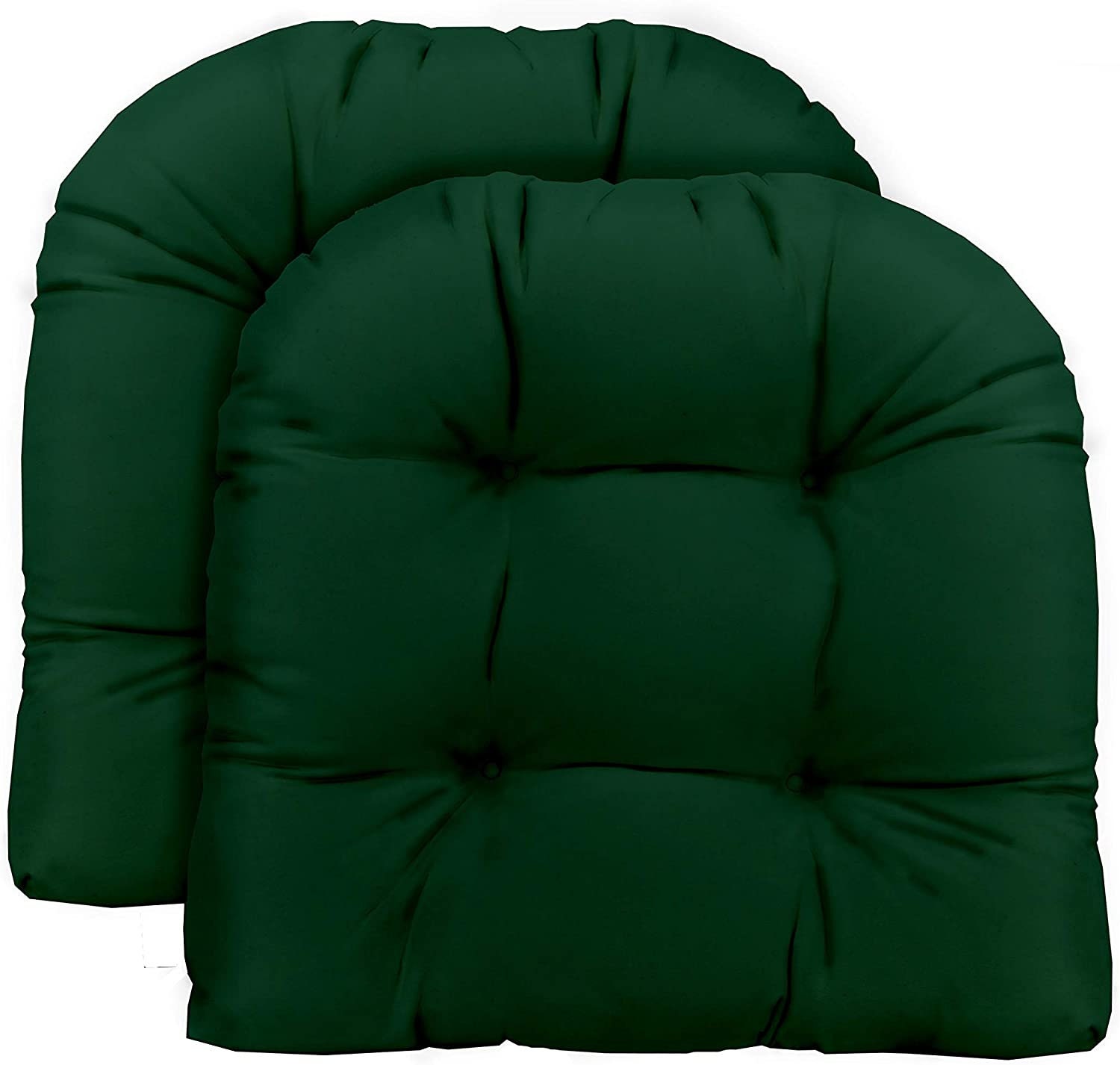Set of 2 Indoor Outdoor Dark Hunter Green Outdoor Wicker Style U Shape Tufted Cushions Choice of 2 Sizes Etsy