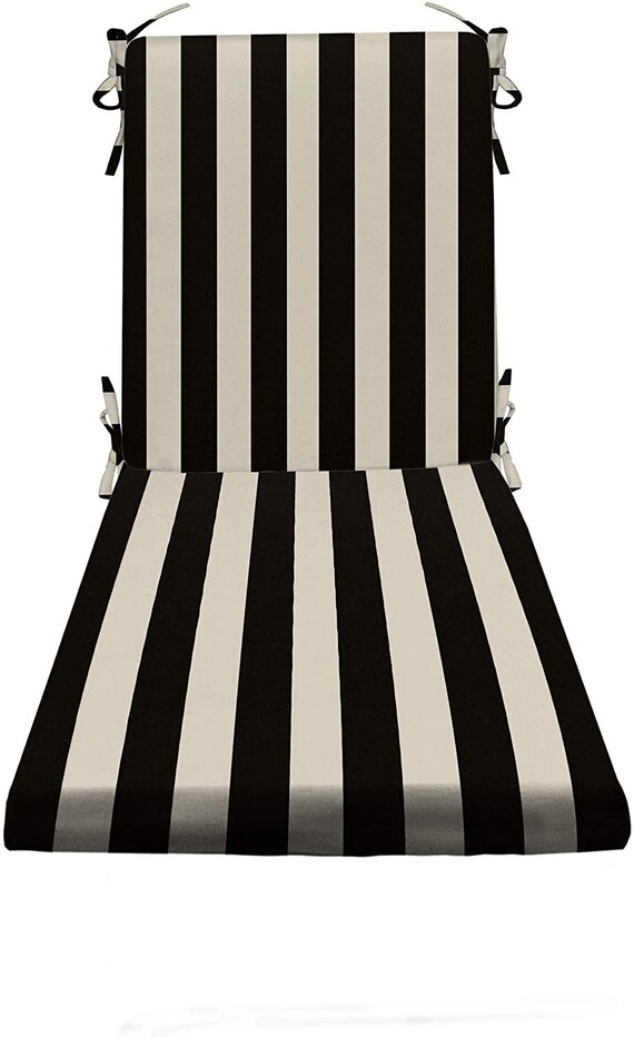 RSH Decor Indoor Outdoor Foam Chaise Lounge Chair Cushion Black and White Stripe Striped Foam Cushion Etsy UK