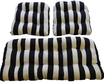 three piece wicker cushion set
