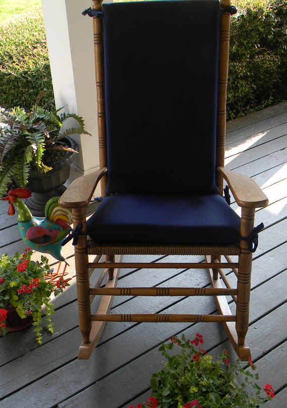 Indoor Outdoor Solid Navy Dark Blue Rocking Chair 2 Pc Etsy
